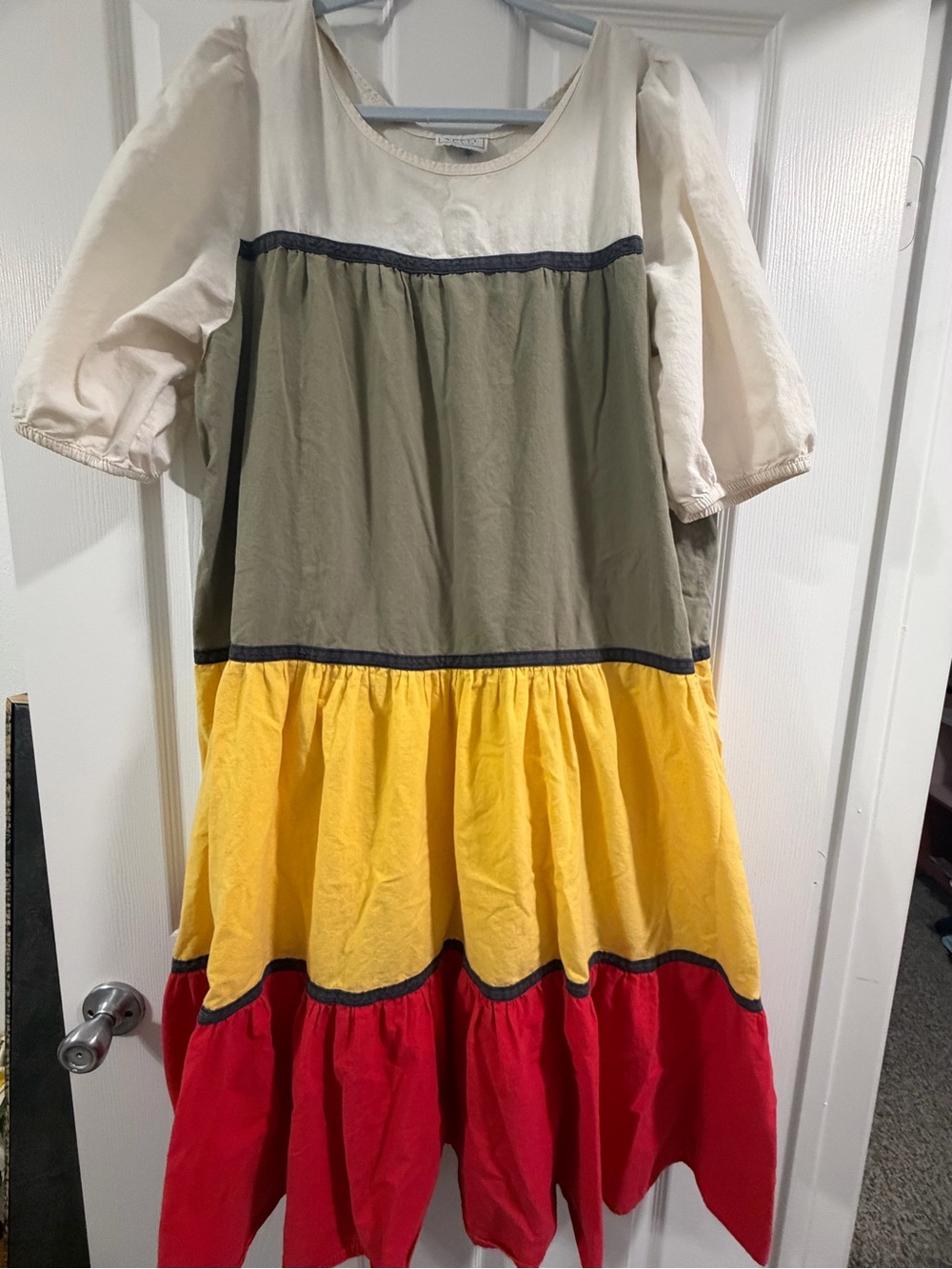 Vintage Appel Cotton Color-Block dress